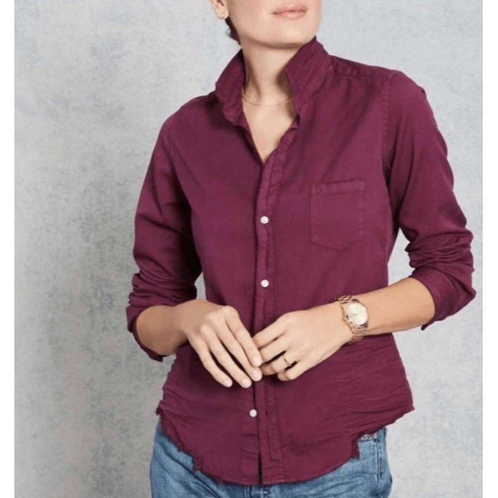Frank & Eileen Barry Shirt Plum Burgundy Italian Cotton Button Down XL